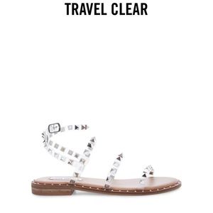 Cute Travel Clear Steve Madden Sandals. Hardly worn. Size 11. See photos.